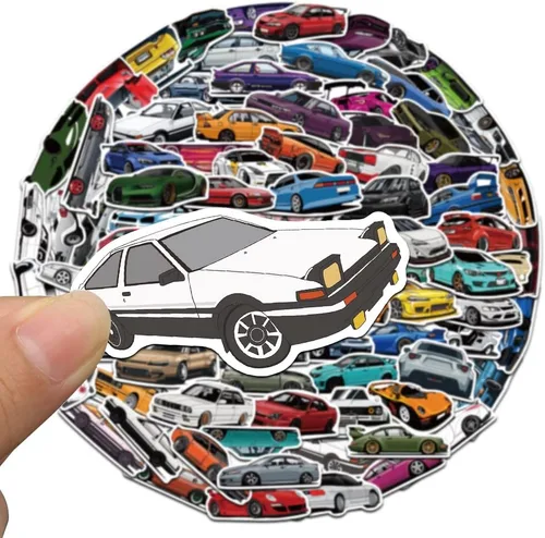 Miniatura 4 de 100 piezas Calcomanías JDM para Autos de Carreras - Calcomanías de Vinilo VSCO Impermeables para Niños, Laptops, Hydro Flask, Botellas de Agua