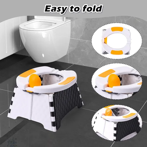 Miniatura 2 de Orinal portátil para viajes de niños pequeños, silla de entrenamiento para ir al baño con bolsa de viaje, inodoro de entrenamiento para ir al aire