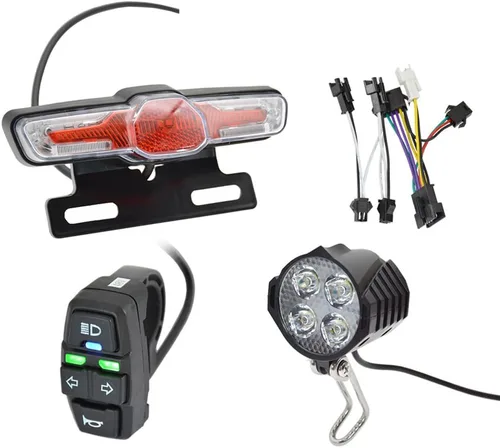 Miniatura 7 de Ebike - Juego de luces delanteras y traseras, focos LED nocturnos, piezas de modificación de ciclismo, kit de luces de advertencia delanteras