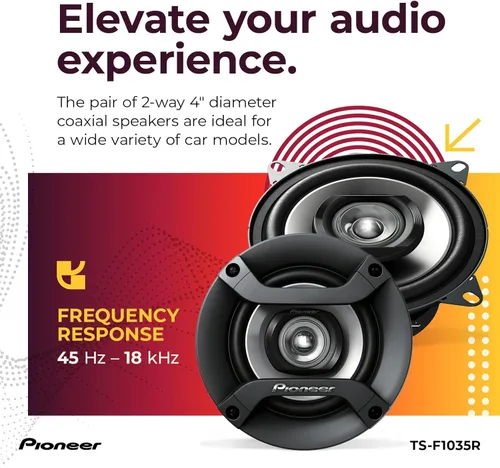 Miniatura 5 de PIONEER F-Series TS-F1035R - Altavoces de 2 vías de 4 pulgadas (par) - 150 W máximo, sonido equilibrado + agudos suaves, gran reemplazo original