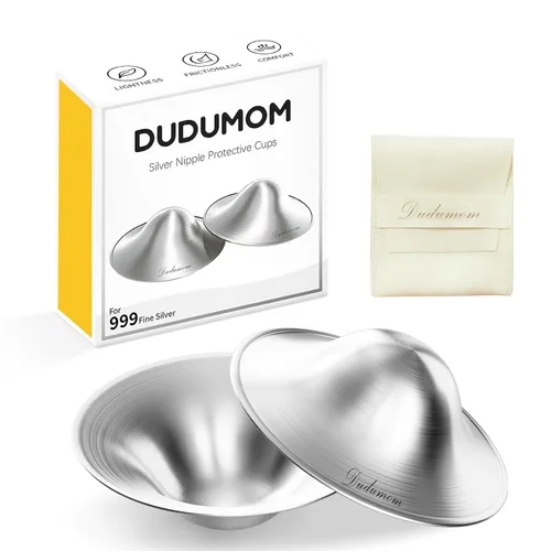 The Original Silver - Tazas de lactancia – Cubierta de pezón de plata pura 999 para lactancia materna, protectores de pezones para lactancia