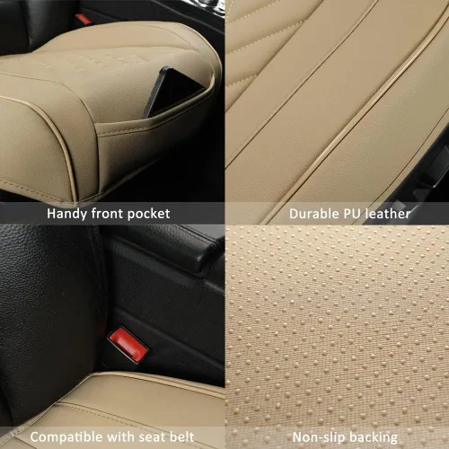 Miniatura 4 de GIANT PANDA 1 funda de asiento delantero de automóvil, protector de asiento de automóvil de piel sintética para el 95% de los vehículos, se adapta