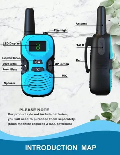 Miniatura 3 de 2 piezas de walkie talkies para niños: juguetes al aire libre para niños de 3, 4, 5, 6, 7, 8, 9, 10, 11, 12 años, regalos de cumpleaños para niños