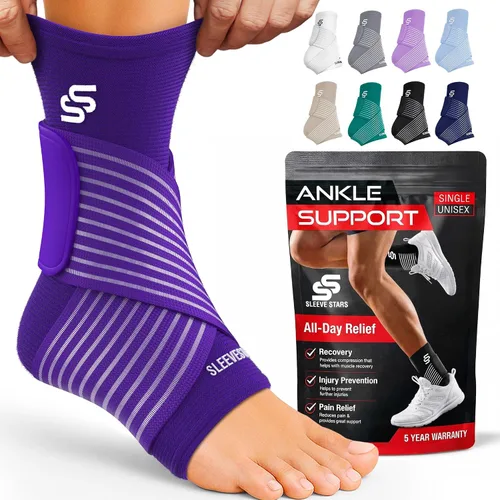 Miniatura 14 de Tobillera Sleeve Stars para mujeres y hombres, tobillera para esguince de tobillo, manga de compresión para alivio de la fascitis plantar, soporte