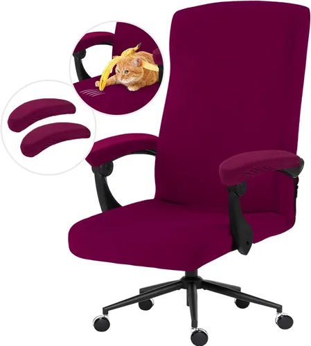 Miniatura 126 de Fundas elásticas para asiento de silla de oficina de escritorio - Funda universal de spandex para silla de computadora - Fundas removibles lavables