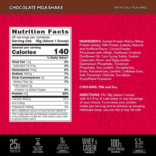 Miniatura 2 de BSN SYNTHA-6 Proteína Aislada en Polvo, Proteína de Chocolate con Aislado de Proteína de Suero, Aislado de Proteína de Leche, Sabor: Batido