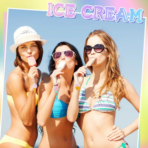 Miniatura 6 de Sasylvia 36 llaveros de helado para fiestas, regalos a granel, conos dulces, decoraciones de fiesta de cumpleaños para mujeres y hombres, accesorios