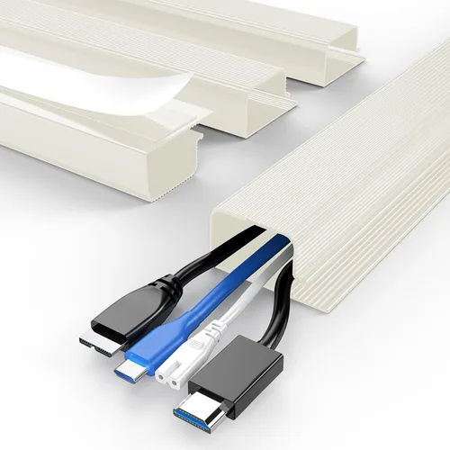 Miniatura 15 de Delamu Paquete de 2 organizadores de cables debajo del escritorio, organización de cables ordenada segura debajo de los escritorios para oficina