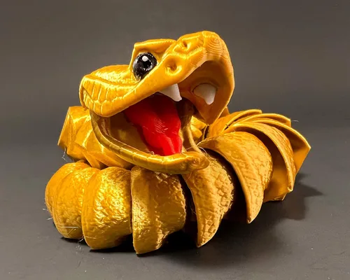 Miniatura 7 de Serpiente de cascabel articulada impresa en 3D sonajero serpiente sensorial con cola de traqueteo (pequeño, bronce)