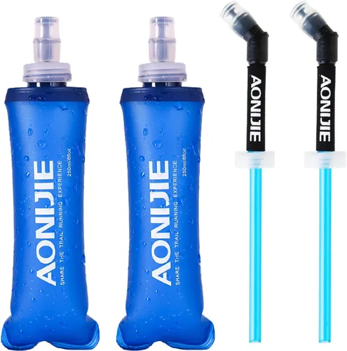 Miniatura 14 de JEELAD Soft Folding Water Bottles TPU Collapsible Flask Hydration Pack Ideal for Running Hiking Cycling Outdoor