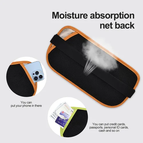 Miniatura 151 de DAITET Cinturón de dinero, soporte para pasaporte, cartera de viaje oculta segura con bloqueo RFID, riñonera encubierta (negro), Negro, Rfid