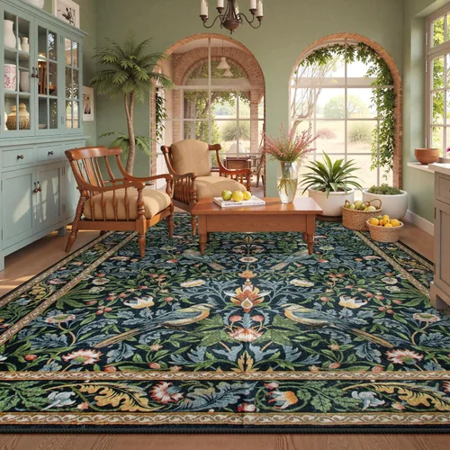 Miniatura 30 de Beeiva Alfombra Lavable para Pasillo 2x6 pies - Beige Vintage Resistente a Manchas Alfombra Floral para Cocina, Alfombras Bohemias
