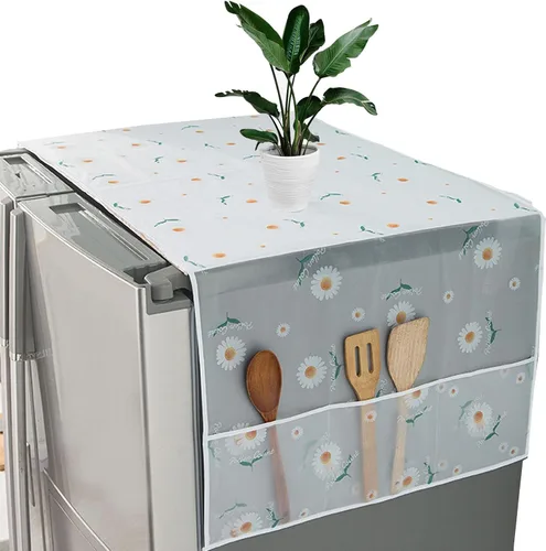 Paño antipolvo para refrigerador, cubierta multiusos a prueba de agua, para lavadora, con bolsillos de almacenamiento, para horno, lavavajillas,
