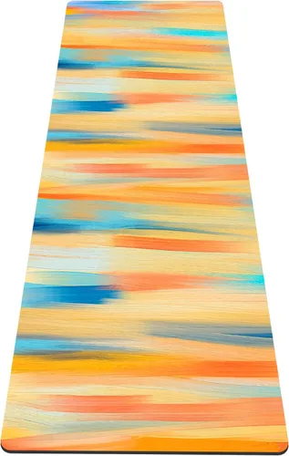 Miniatura 48 de nuveti Alfombrilla de yoga con estampado extra grueso de elastómero termoplástico antideslizante con bolsa de transporte, 72 x 24 pulgadas, extra
