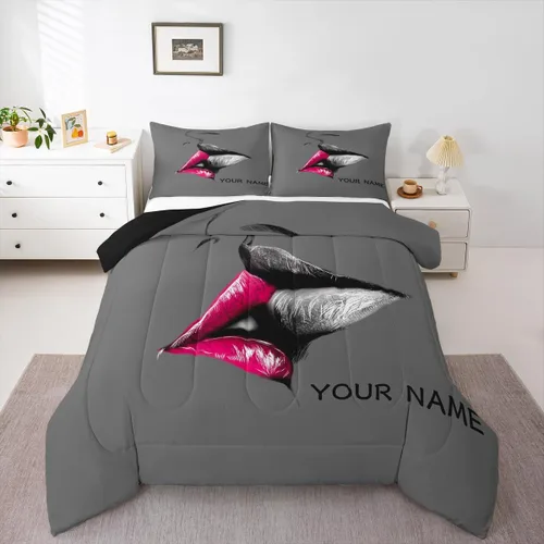 Miniatura 14 de Juego de ropa de cama personalizado con lentejuelas negras y doradas, tamaño individual, edredón de corazón dorado con purpurina para mujeres