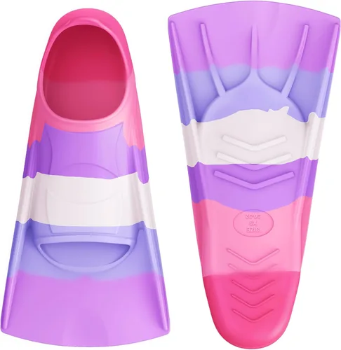 Miniatura 46 de Gintenco Aletas de Natación, Aletas de Entrenamiento de Natación para Niños para Natación de Vueltas, Aletas de Tamaño de Viaje con Bolsa de Malla