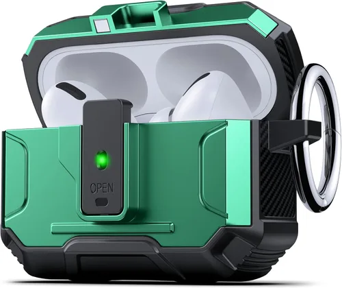 Miniatura 39 de DASFOND - Funda de armadura para AirPods de 2ª y 1ª generación, carcasa de cuerpo completo de grado militar a prueba de golpes, soporte de carga