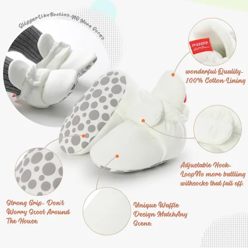 Miniatura 74 de Botines de forro polar para bebés, niños y niñas, pantuflas antideslizantes con agarre suave, zapatos de calcetín para recién nacidos, cuna