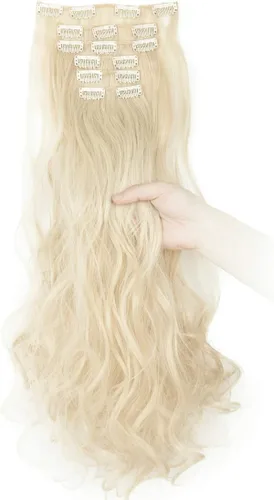 Miniatura 19 de Extensiones de pelo de 24 a 26 pulgadas, 6 unidades, 16 clips rizados, ondulados, rectos, gruesos, clip en extensiones de pelo sintético.