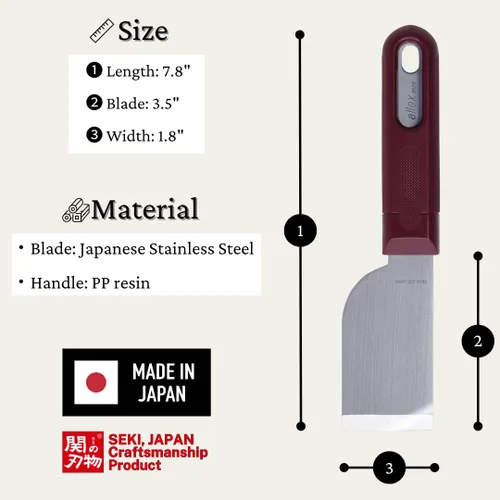Miniatura 2 de ALLEX Herramienta raspadora de pintura japonesa de 1.8 pulgadas, hoja de cincel de alta resistencia, hoja de acero inoxidable japonesa afilada