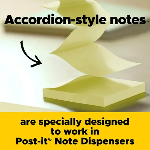 Miniatura 4 de Post-it Notas emergentes, 5 blocs de notas adhesivas, 3 x 3 pulgadas, suministros escolares, productos de oficina, notas adhesivas de acordeón