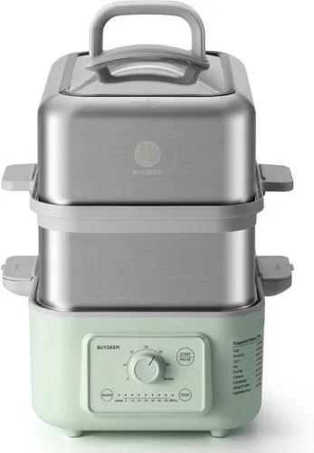 Miniatura 10 de BUYDEEM G52 - Vaporizador Eléctrico de Alimentos de 5.3 Cuartos de Galón para 2-4 Porciones, Vaporizador de Verduras para Cocinar, Mantiene Caliente