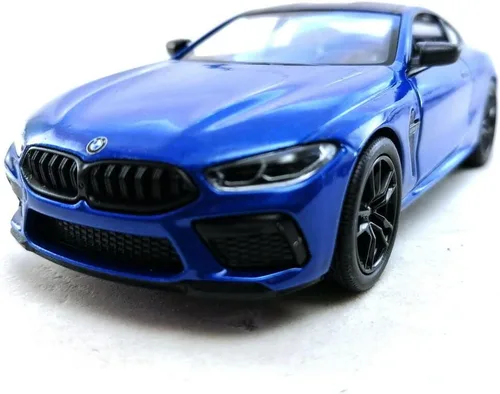 Miniatura 12 de KiNSMART BMW M8 Competition - Coche de juguete modelo de metal fundido a presión a escala 1:36 de 5 pulgadas, color negro y rojo con acción