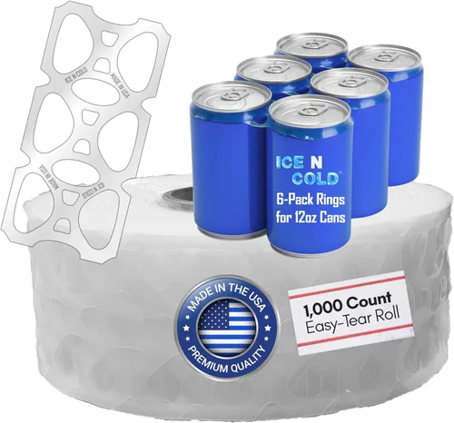 Paquete de 6 anillos de 1000 unidades, ajuste universal, se adapta a todas las latas de cerveza de 12 onzas, envío rápido el mismo día