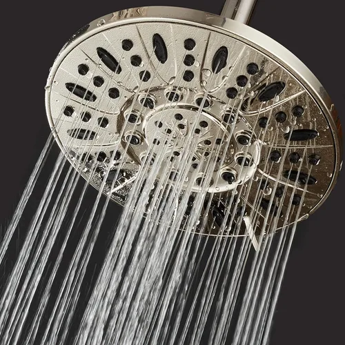 Miniatura 2 de AquaDance Cabezal de ducha de lluvia de níquel cepillado de alta presión de 6 configuraciones de 7" pulgadas – Ángulo ajustable, chorros de cabezal