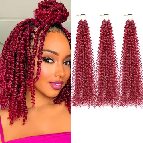 Miniatura 23 de Pelo de ganchillo Ocean Wave de 30 pulgadas, 3 paquetes de cabello trenzado de onda profunda, cabello rizado profundo con ganchillo para mujeres