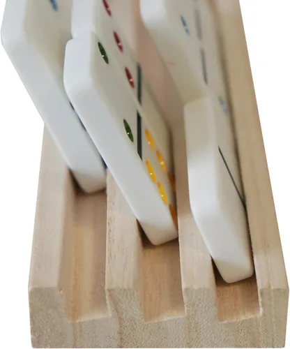 Miniatura 3 de DNB - Bandejas de madera para dominó, juego de 8 soportes, 3 ranuras por soporte, dominó no incluido