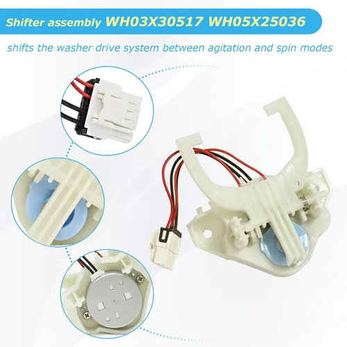 Miniatura 4 de Para el cambio de modo de lavadora GE WH03X30517 WH05X25036 reemplaza AP7014559, WH05X25036, WH05X24435 Actuador de cambio de arandela