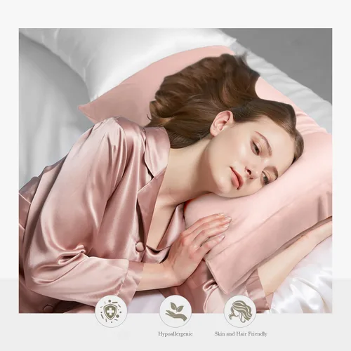 Miniatura 2 de WishSmile Cooling King Juego de 2 fundas de almohada transpirables, frescas, sedosas, suaves, absorben la humedad para personas que duermen con Rosa