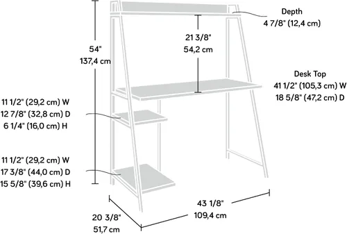 Miniatura 3 de Sauder North Avenue Escritorio para computadora con gabinete, L: 43.07" x W: 20.16" x H: 54.21", Mango Sindoori