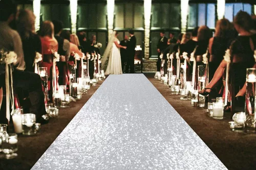 Miniatura 8 de ShinyBeauty Pasillo de Lentejuelas Negras Brillantes de 2 pies x 15 pies Alfombra Brillante para Bodas, Graduaciones, Fiestas, Alfombra Negra