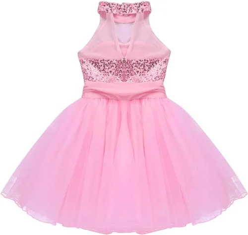 Miniatura 4 de iiniim Camisola de lentejuelas para niñas, leotardo de ballet, tutú de baile, brillante, para fiesta de hadas, disfraz de fantasía