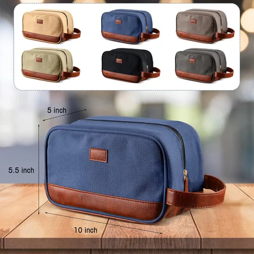 Miniatura 2 de Paterr 6 bolsas de aseo para hombre, para viajes, bodas, padrinos de boda, regalos de lona y cuero, bolsa de afeitar para padrinos de boda, regalos