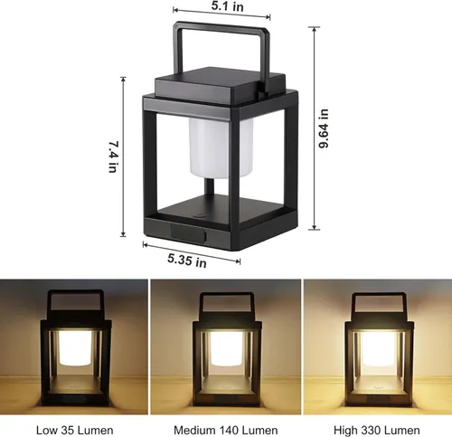 Miniatura 2 de Linterna Solar de Mesa para Exteriores: Luces LED Colgantes Portátiles - Luces Decorativas Impermeables para Patio y Camping