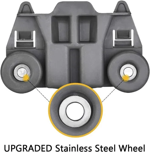 Miniatura 6 de AMI PARTS W10712394 Kit de ajustador de estante de lavavajillas y 4 unidades W10195417V W10195417 Ruedas para lavavajillas Ruedas inferiores