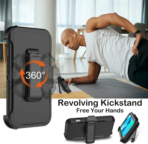 Miniatura 5 de KECAI Funda para iPhone 13 Mini con Protector de Pantalla Integrado, Funda con Clip para Cinturón, Resistente de Servicio Pesado a Prueba de Golpes