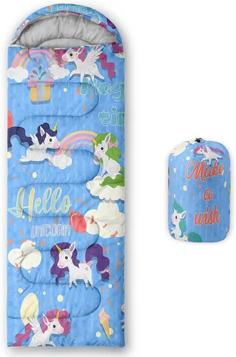 Miniatura 34 de Saco de dormir con estampado lneffble, sacos de dormir, saco de dormir para acampar al aire libre, adecuado para niños, portátil para niños y niñas