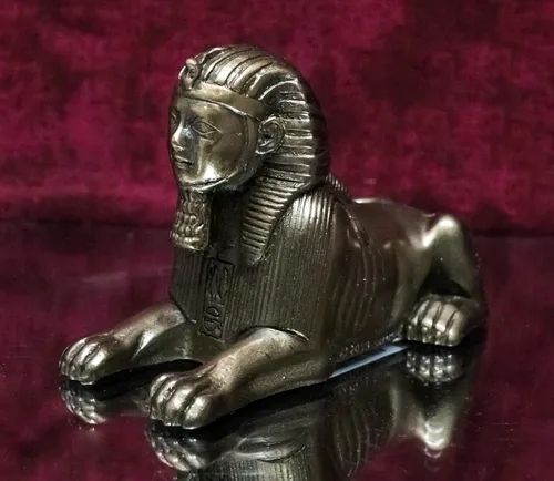 Miniatura 3 de Ebros Gift Monumento Histórico Egipcio Guardián Clásico Gran Esfinge de Giza en Bronce Sintético Figura Monolito en miniatura de 3 pulgadas