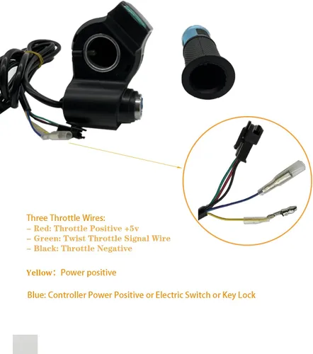 Miniatura 4 de 1 Par de Empuñaduras de Acelerador de Bicicleta Eléctrica, Manillar Giratorio Universal de Bicicleta Eléctrica Scooter con Pantalla LCD de Voltaje