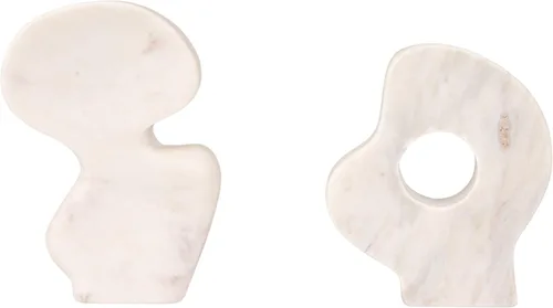 Miniatura 9 de Esculturas decorativas abstractas de mármol, juego de 2 estilos, color blanco