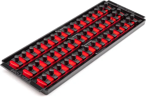 Miniatura 23 de TEKTON 3/8 Pulgadas de accionamiento x 8 Pulgadas de riel de enchufe, 10 clips (negro) OSR11210 Fabricado en EE. UU