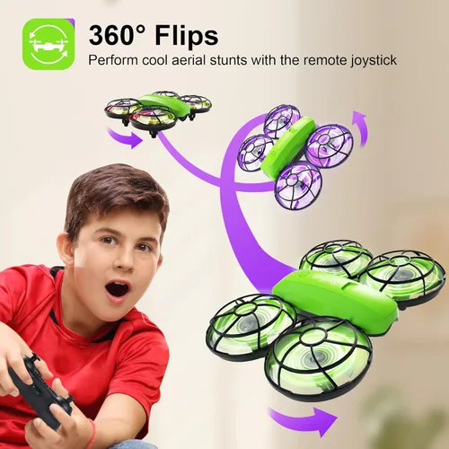 Miniatura 4 de Swifsen Dron para niños con cámara – Mini juguete RC para niños, principiantes, regalos de cumpleaños para niños y principiantes, juguete de luz