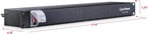 Miniatura 6 de Montaje del rack PDU Cyberpower Cps-1220 Rms, conector múltiple, 12 salida 20 A, 2400 VA, 1800 julios 15 A Negro