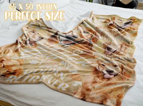 Miniatura 4 de Huglanket Manta Golden Retriever de regalo para amantes y dueños de perros, regalos de Golden Retriever para mujeres y hombres, manta de franela