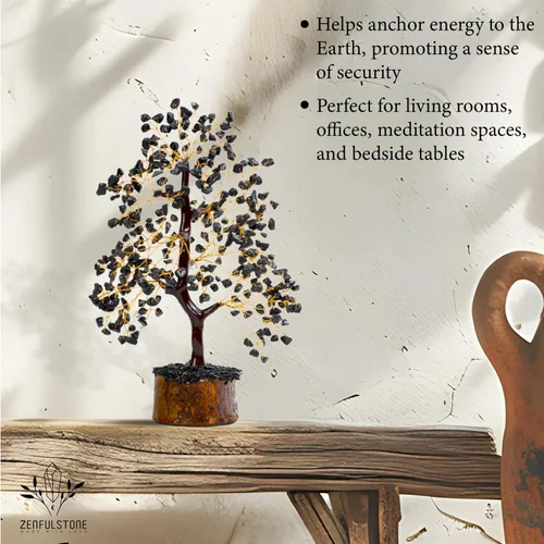 Miniatura 4 de Árbol de cristal de turmalina negra ZENFULSTONE para protección y arraigo contra la energía negativa como decoración para el hogar y la oficina