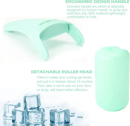 Miniatura 3 de Wonderwin Rodillo de hielo para masaje facial y corporal, rodillo facial para el cuidado de la piel para reducir arrugas e hinchazón, alivio